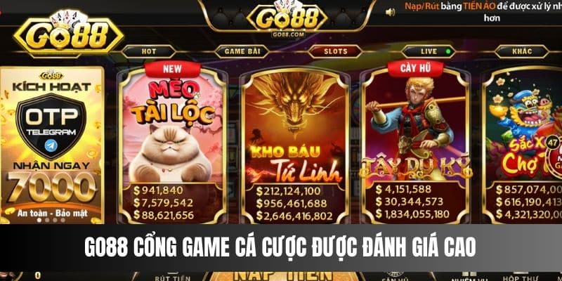 Ưu điểm được đánh giá cao của cổng game GO88